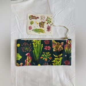New with tags Aaron Apsley botanical succulent canvas zip pouch